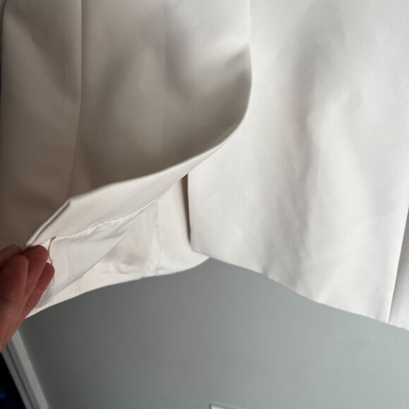 Anne Klein Womens One Button Blazer Embellished Notched Collar Sz 4 Off White - Picture 9 of 13